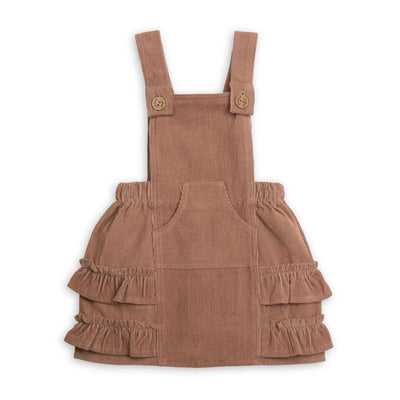 Tiny Twig Cord Pinafore - Cafe
