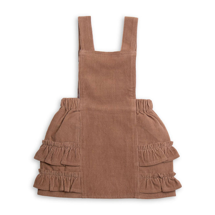 Tiny Twig Cord Pinafore - Cafe