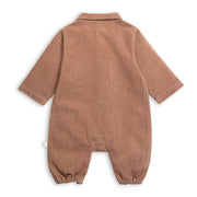 Tiny Twig Cord Polo Playsuit - Cafe