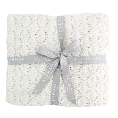 Alimrose Heritage Knit Baby Blanket - Ivory