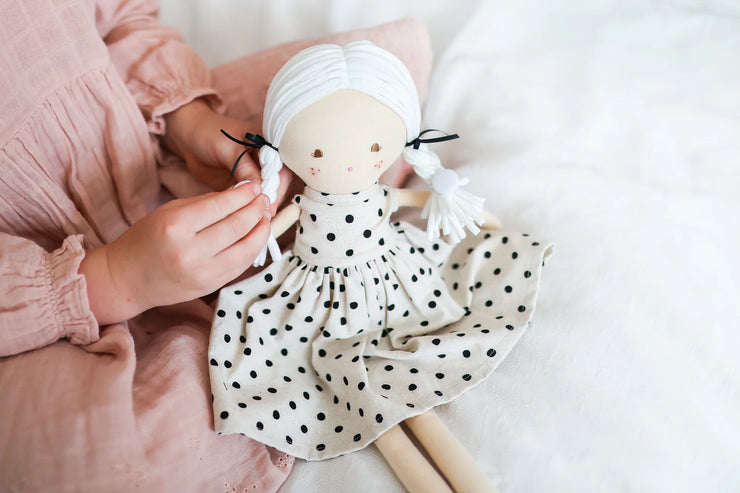 Alimrose Frankie Doll - Black Spot Linen