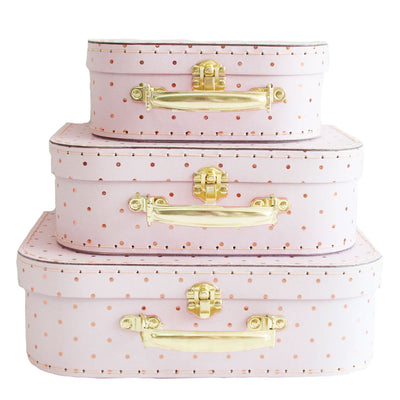 Alimrose Carry Case Set - Pale Pink Gold Spot