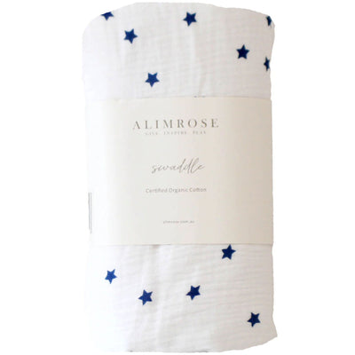 Alimrose Muslin Swaddle - Navy Stars