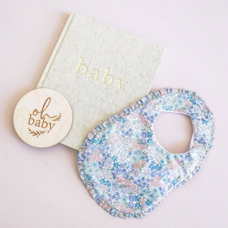 Alimrose Ruffle Edge Bib - Liberty Blue