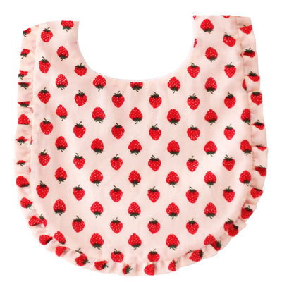 Alimrose Ruffle Edge Bib - Strawberry