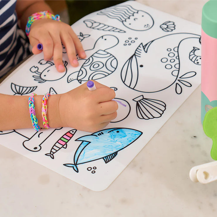Annabel Trends Silicone Colouring Mat - Sea Animals