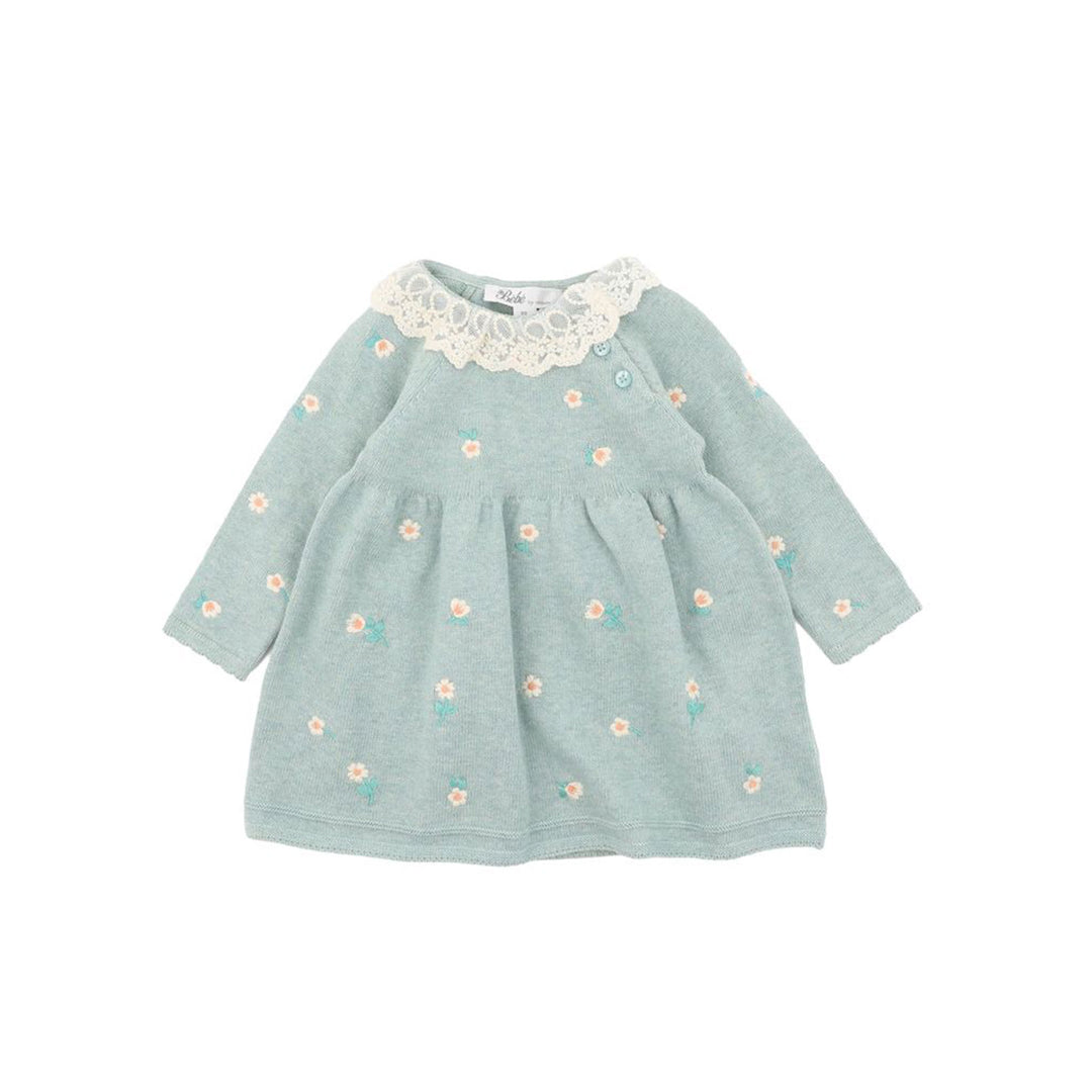 Bebe Fern Organic Embroidered Knitted Dress – little kisses