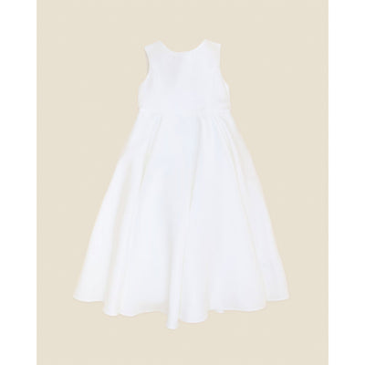 Bebe Ivory Duchess Satin Full Length Dress with Low Back