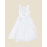 Bebe Ivory Duchess Satin Full Length Dress with Low Back