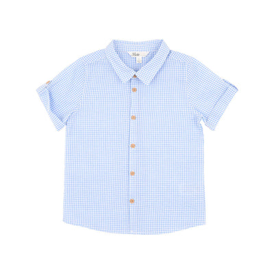 Bebe Roman Blue Check Shirt