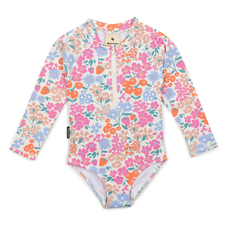 Crywolf Long Sleeve Swimsuit - Berry Garden