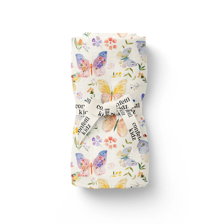 Confetti Kidz Organic Muslin Wrap - Butterfly Blooms