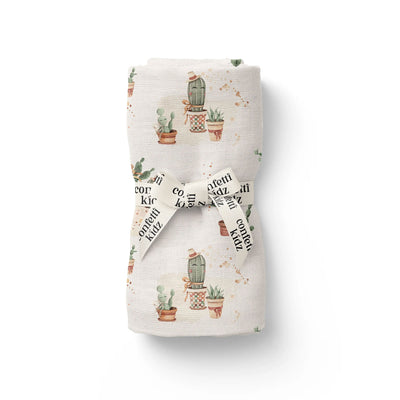 Confetti Kidz Organic Muslin Wrap - Happy Cactus