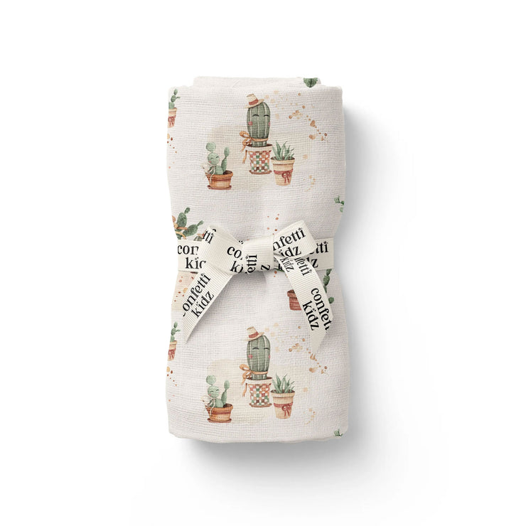 Confetti Kidz Organic Muslin Wrap - Happy Cactus