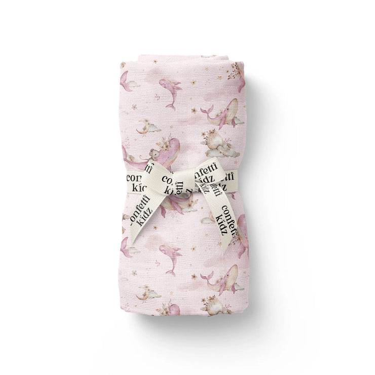 Confetti Kidz Organic Muslin Wrap - Whimsical Whale