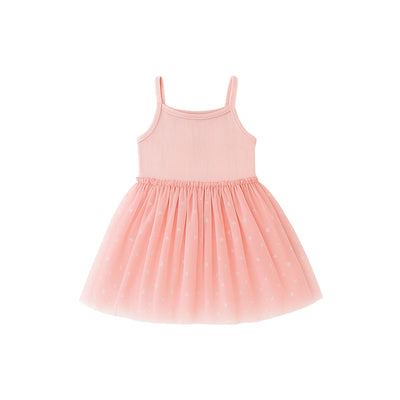 Confetti Kidz Ribbed Tulle Dress - Sparkling Rose