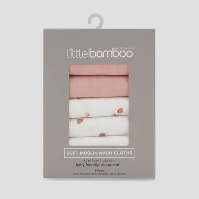 Little Bamboo Muslin Washers - Dusty Rose