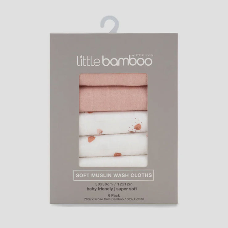 Little Bamboo Muslin Washers - Dusty Rose