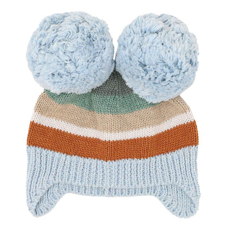 Bebe Mateo Stripe Pom Pom Beanie