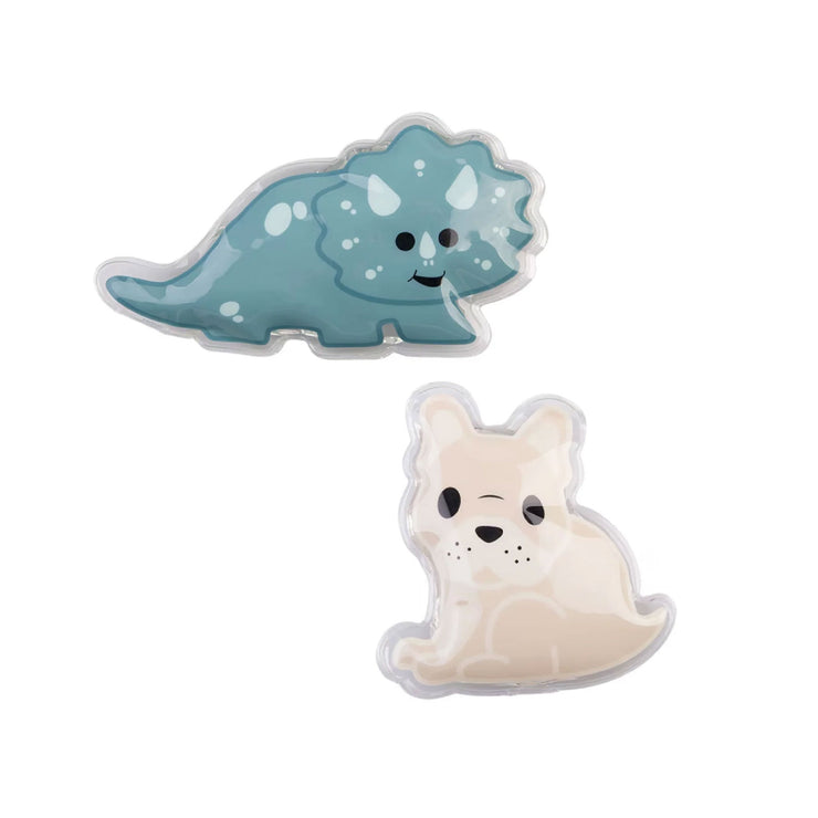 Melii Luxe Gel Ice Packs 2 Set - Dinosaur/Bulldog