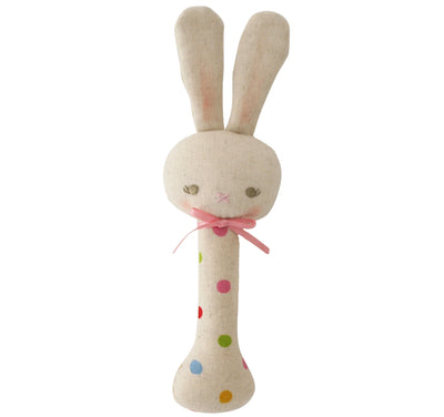 Alimrose Baby Bunny Stick Rattle Confetti Spot