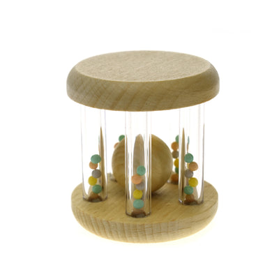 Calm & Breezy Wooden Rattle with Rainbow Beads