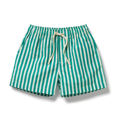 Wilson & Frenchy Board Short - Green Bean Stripe