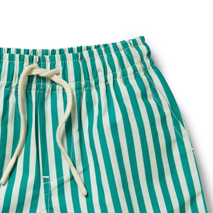 Wilson & Frenchy Board Short - Green Bean Stripe
