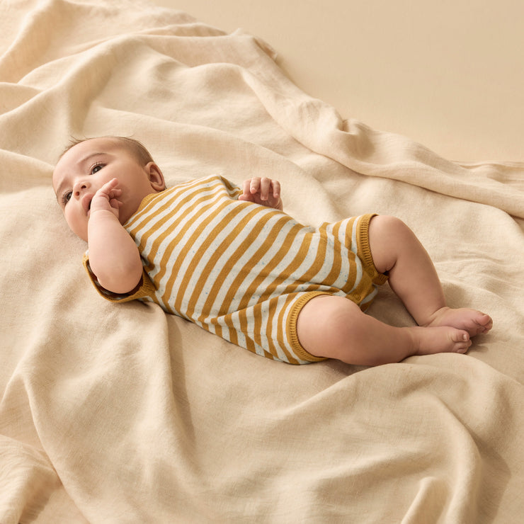 Wilson & Frenchy Knitted Growsuit - Wave Stripe Organic