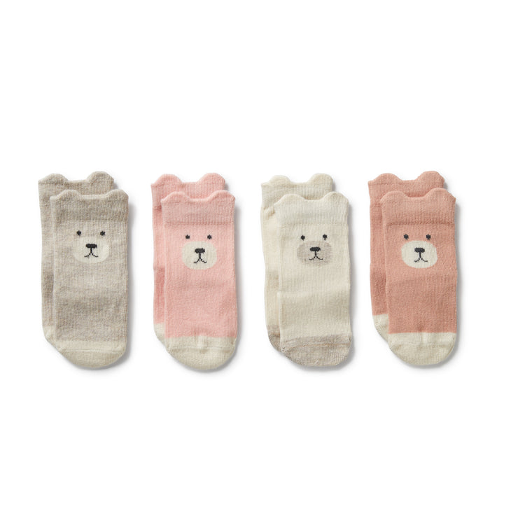 Wilson & Frenchy Girls Organic 4 Pack Baby Socks