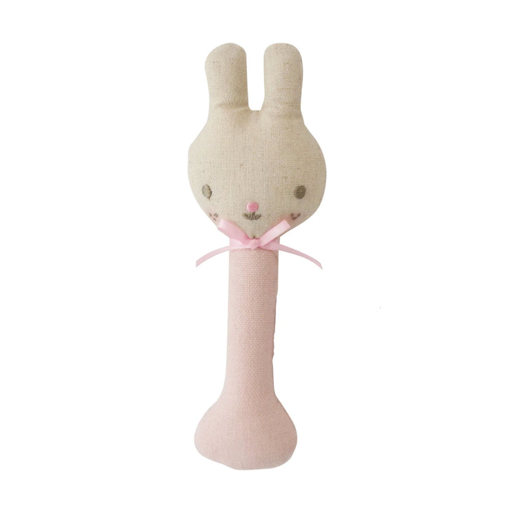 Alimrose Linen Bunny Stick Rattle