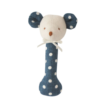 Alimrose Mouse Stick Rattle - Navy