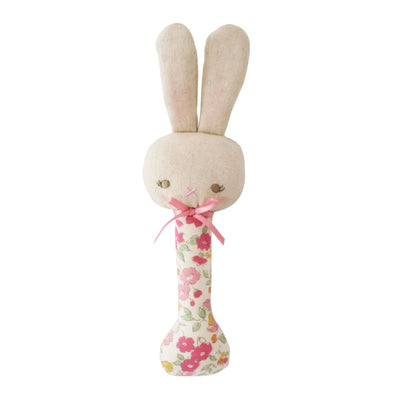 Alimrose Baby Bunny Stick Rattle - Rose Garden