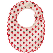Alimrose Scallop Bib - Strawberries