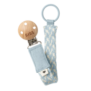 Bibs Pacifier Clip - Ivory/Baby Blue
