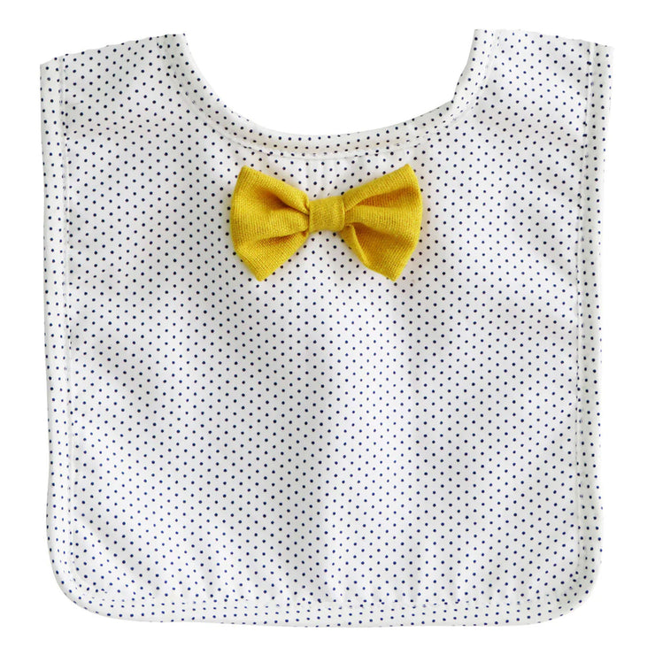 Alimrose Bow Tie Bib - Navy Pinspot