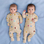 ergoPouch Long Sleeve Layer Romper 0.2 Tog - Birthday Blobs