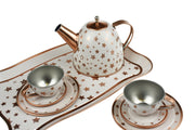 Kaper Katz Gold Star Tin Tea Set Suitcase