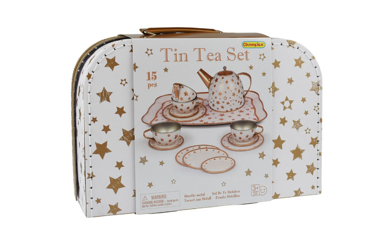 Kaper Katz Gold Star Tin Tea Set Suitcase