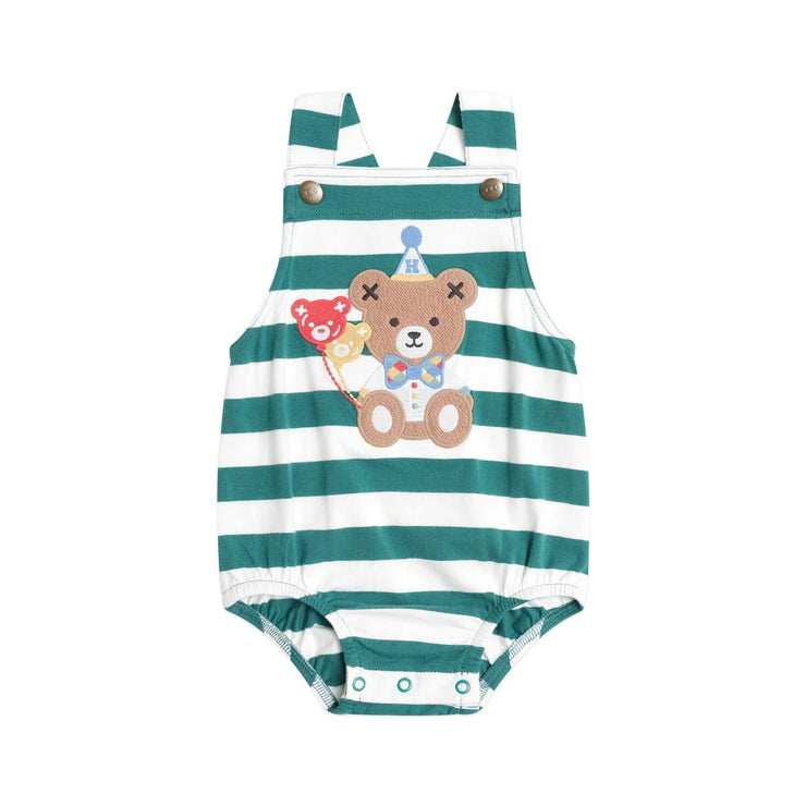 Huxbaby Stripe Bubble Romper Granite Green