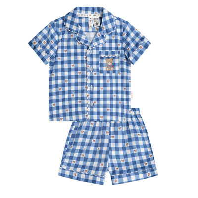 Huxbaby Check PJs - French Navy