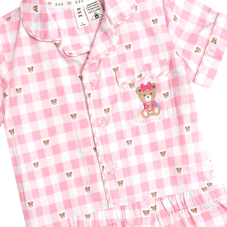 Huxbaby Check PJs - Strawberry