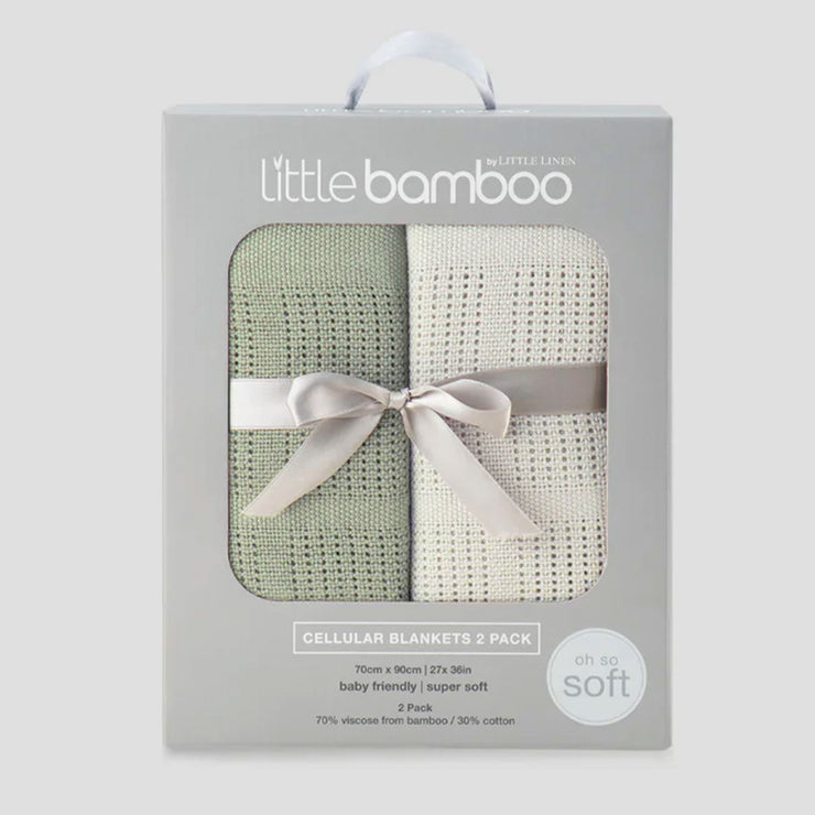 Little Bamboo Cellular Bassinet Blanket Bayleaf - 2 Pack