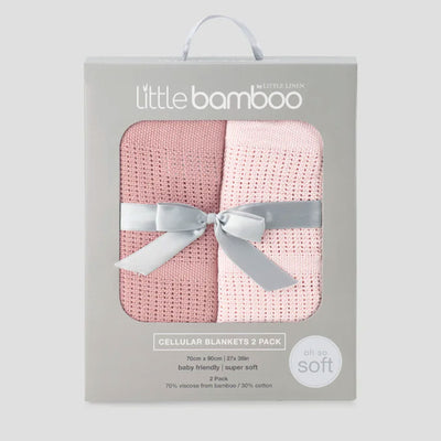 Little Bamboo Cellular Bassinet Blanket Dusty Rose - 2 Pack
