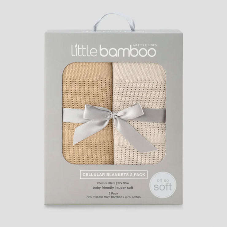 Little Bamboo Cellular Bassinet Blanket Iced Coffee - 2 Pack