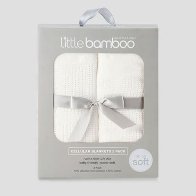 Little Bamboo Cellular Bassinet Blanket Natural - 2 Pack