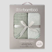 Little Bamboo Baby Hooded Towel 2PK - Bayleaf