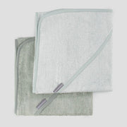 Little Bamboo Baby Hooded Towel 2PK - Bayleaf
