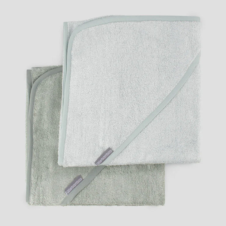Little Bamboo Baby Hooded Towel 2PK - Bayleaf