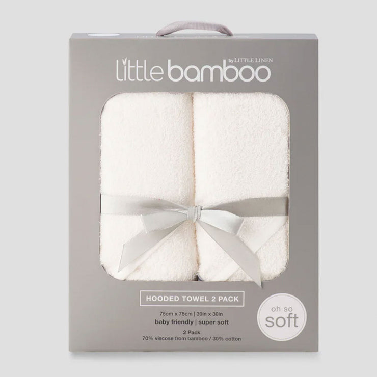 Little Bamboo Baby Hooded Towel 2PK - Natural
